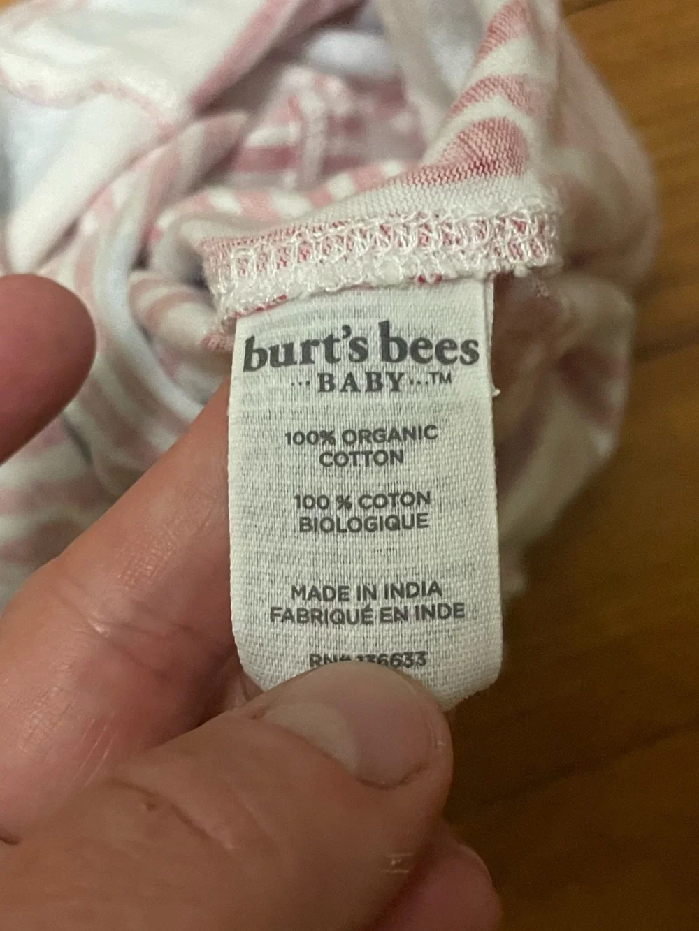 Burt's Bees Baby Red & White Striped Organic Cotton American Flag Romper 0-3 Mon